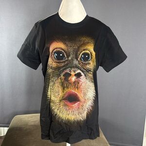 Adult Unisex Black Short Sleeve Chimpanzee T-Shirt Size L NEW